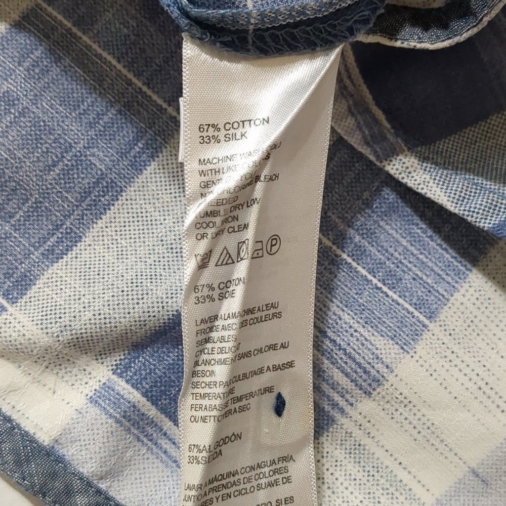 Tommy Bahama Button Up Collared Short Sleeve Blue and withe men size L - Picture 6 of 10